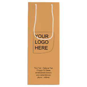 Trend Color - Soft Orange Wine Logo Geschenktasche Geschenktüte Für Weinflaschen
