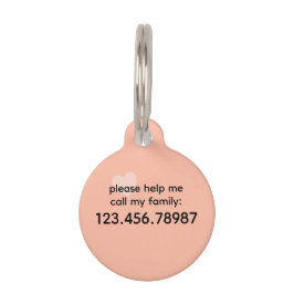 Trend Color Soft Peach Hilfe ID-Tag Haustiermarke