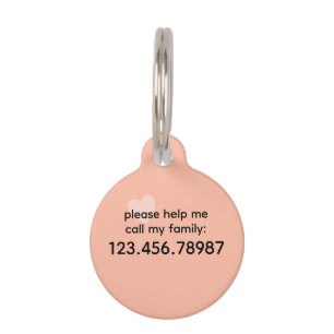 Trend Color Soft Peach Hilfe ID-Tag Haustiermarke