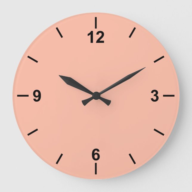 Trend Color Soft Peach Large Wall Clock Große Wanduhr (Vorderseite)
