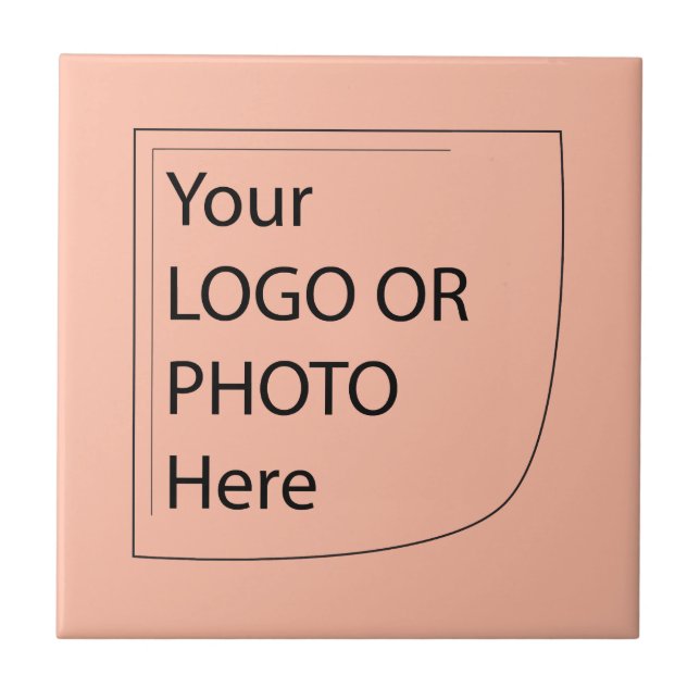 Trend Color Soft Peach - Logo Keramik Tile Fliese (Vorderseite)