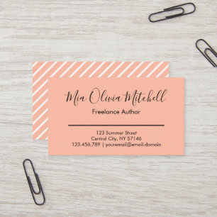 Trend Color Soft Peach Minimalistisch Business Car Visitenkarte