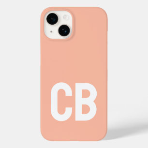 Trend Color Soft Peach Minimalistisch Monogram Case-Mate iPhone 14 Hülle