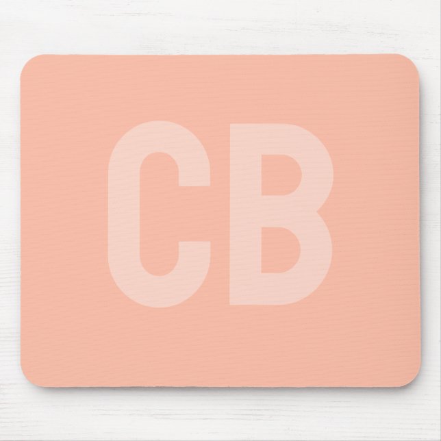 Trend Color Soft Peach Monogram Mousepad (Vorne)
