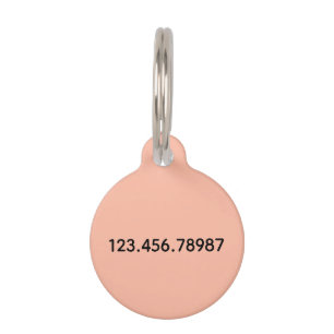 Trend Color Soft Peach Name & Phone PID-Tag Haustiermarke