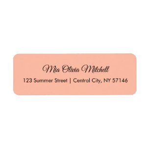 Trend Color Soft Peach Script Address Labels