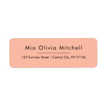Trend Color Soft Peach Simple Address Labels