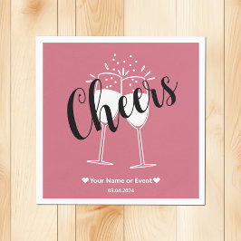 Trend Color Soft Pink Cheers Papier Napkins Serviette