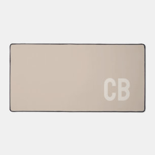 Trend Color Soft Taupe Monogram Desk Mat Schreibtischunterlage