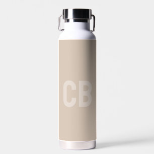 Trend Color Soft Taupe Monogramm Wasserflasche Trinkflasche