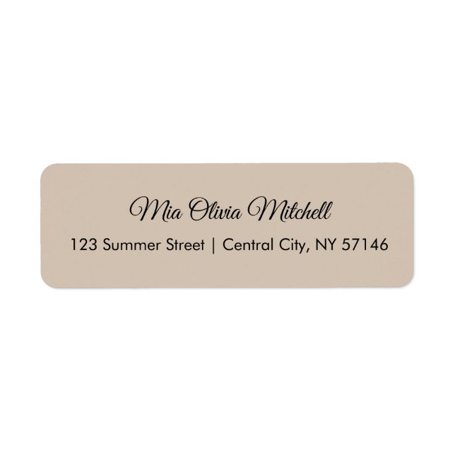Trend Color Soft Taupe Skriptadressen Labels (Vorne)