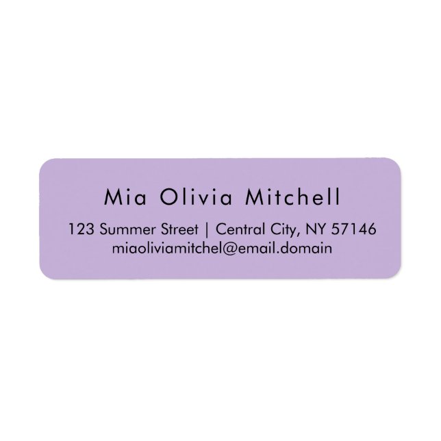 Trend Color Soft Violet Moderne Adressenmarken (Vorne)