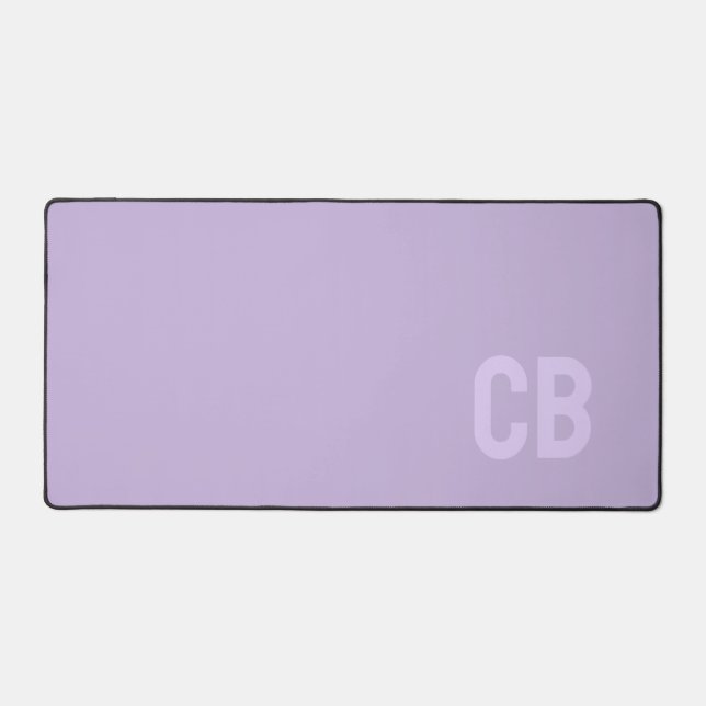 Trend Color Soft Violet Monogram Desk Mat Schreibtischunterlage (Vorderseite)