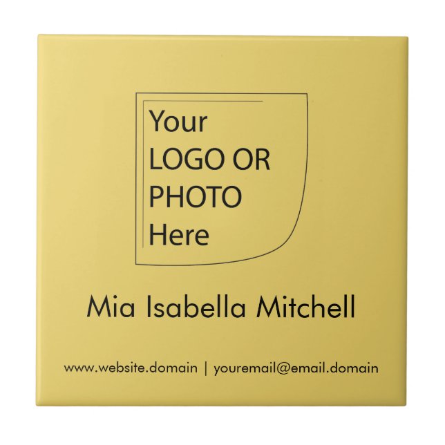 Trend Color Soft Yellow Logo - Keramik Tile Fliese (Vorderseite)