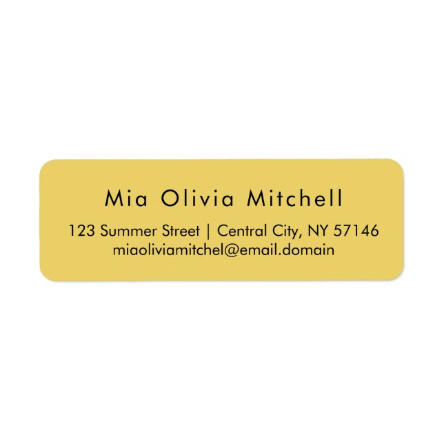 Trend Color Soft Yellow Moderne Adressenmarken (Vorne)