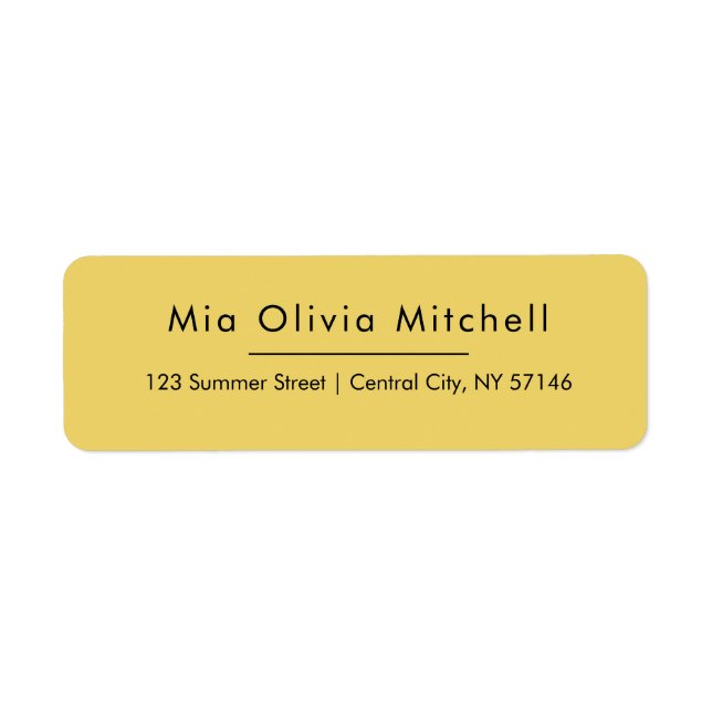 Trend Color Soft Yellow Simple Address Labels (Vorne)