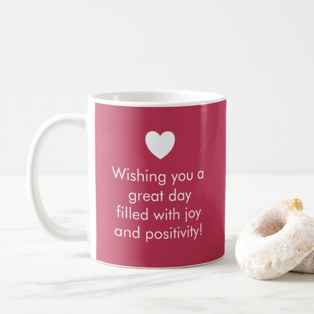 Trend Color Vibraning Magenta Name / Positive Tass Kaffeetasse (Mit Donut)