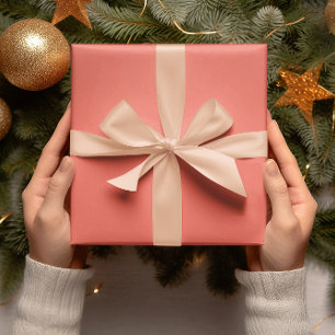 Trend Colors - Coral Sunset Color - Solid Roll Geschenkpapier