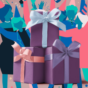 Trend Colors - Plum Lila Color - Solid Geschenkpapier Set