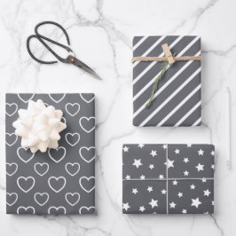 Trend Colors - Slate Gray - Muster Geschenkpapier Set