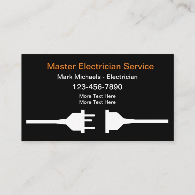 Trend der neuesten Electrician Business Card Visitenkarte (Vorderseite)