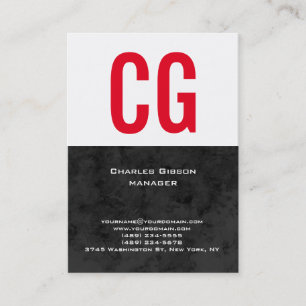 Trend Einzigartiger schlichter Schwarz-weißer Rote Visitenkarte