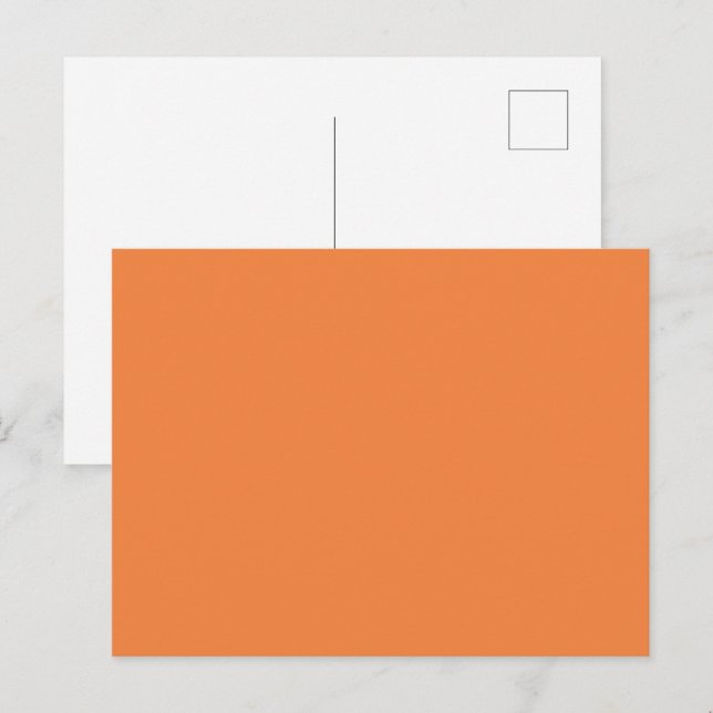 Trend Farbe - Fresh Mandarine Solid Postcard Postkarte (Vorne/Hinten)