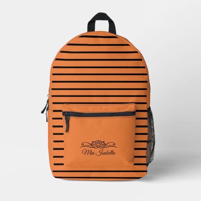 Trend Farbe Frische Mandarine Druckausschnitt Näht Bedruckter Rucksack (Vorderseite)