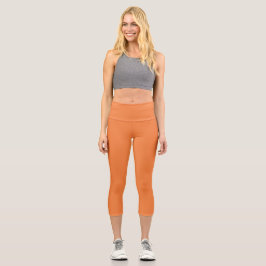 Trend Farbe Frische Mandarine Hoch waisted Capris