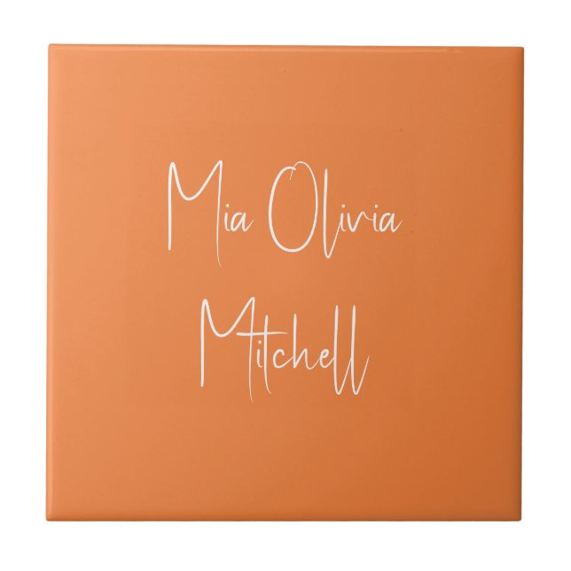 Trend Farbe Frische Mandarine Keramik Fliese (Vorderseite)