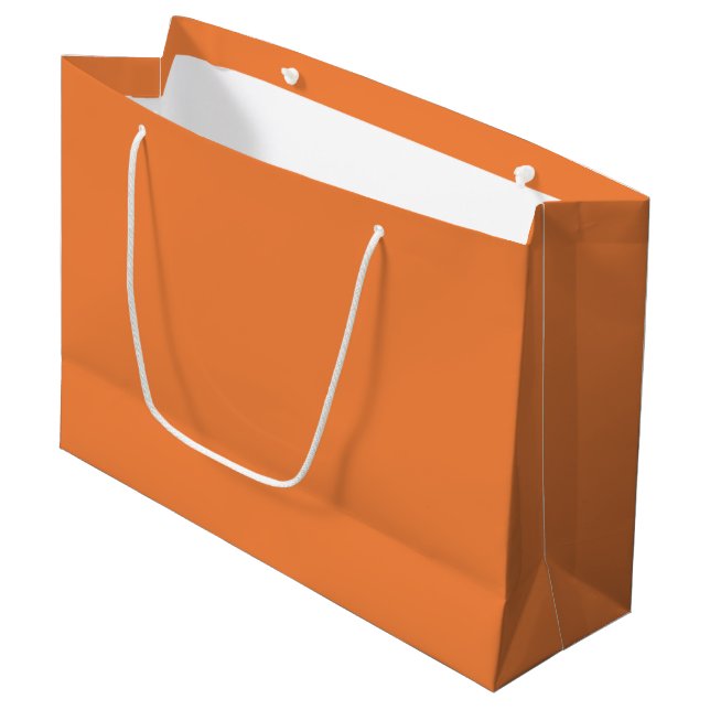 Trend Farbe - Große Mandarine Geschenktasche Große Geschenktüte (Vorderseite Schrägansicht)