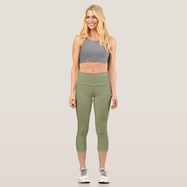 Trend Farbe Grün Hochwaisted Capris (Vorderseite)