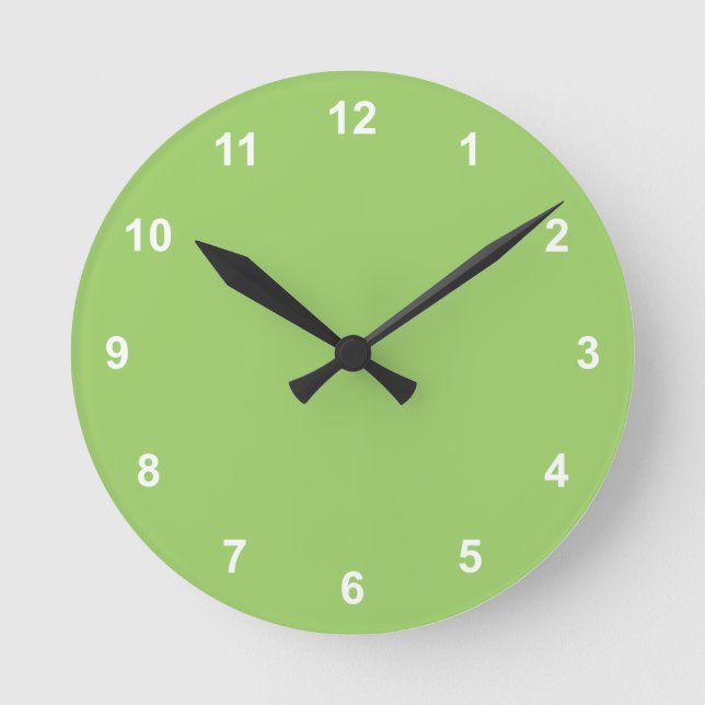 Trend Farbe - Kiwi grüne Uhr mit Zahlen (Vorderseite)