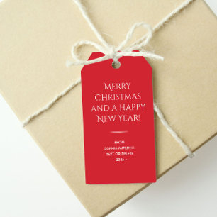 Trend Farbe Lebhaft rot Minimalistisch Geschenkanhänger