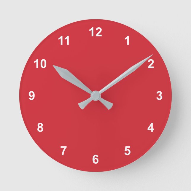 Trend-Farbe - lebhafte rote Uhr mit Zahlen (Vorderseite)