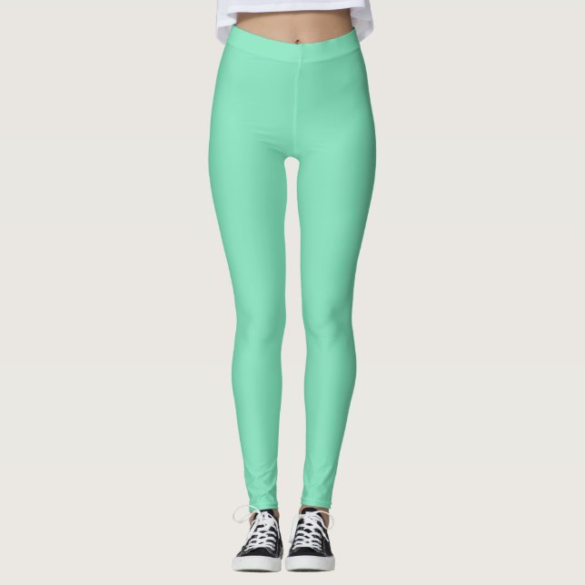 Trend Farbe Minty Grün Leggings (Vorderseite)