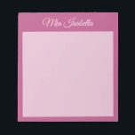 Trend Farbe Rosa Lila Berry Classic Notepad Notizblock<br><div class="desc">Notepad mit personalisierbarem Namen in Solid Pink Lila - Inspiriert von Berry Colors // Dieses moderne und stilvolle Notepad fügt Ihren organisatorischen Grundlagen eine elegante und minimalistische Touch hinzu. Das einfache und saubere Design in solider Farbe bietet eine zeitlose Anziehungskraft. Entdecken Sie unsere trendigen Farben für weitere Produkte im selben...</div>