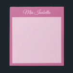 Trend Farbe Rosa Lila Berry Classic Notepad Notizblock<br><div class="desc">Notepad mit personalisierbarem Namen in Solid Pink Lila - Inspiriert von Berry Colors // Dieses moderne und stilvolle Notepad fügt Ihren organisatorischen Grundlagen eine elegante und minimalistische Touch hinzu. Das einfache und saubere Design in solider Farbe bietet eine zeitlose Anziehungskraft. Entdecken Sie unsere trendigen Farben für weitere Produkte im selben...</div>