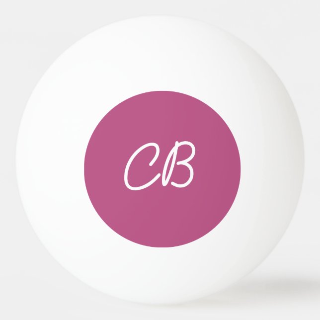 Trend Farbe Rosa Lila Monogramm Pong Ball Tischtennisball (Vorderseite)