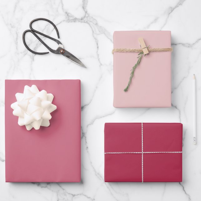 Trend Farbe Rot Geschenkpapier Set (Vorderseite)