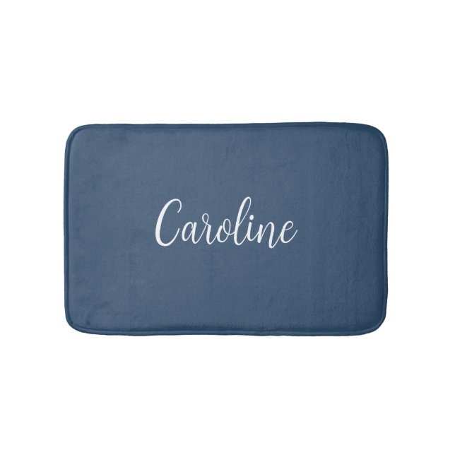 Trend Farbe Schwerer Blauer Name Bath Mat Badematte (Vorderseite)