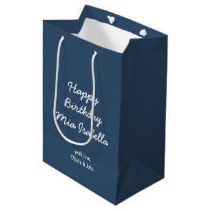 Trend Farbe - Serious Blue Custom Medium Geschenkt Mittlere Geschenktüte