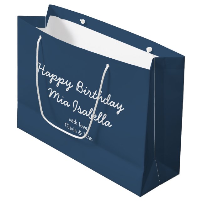 Trend Farbe - Serious Blue Customizable Gift Bag Große Geschenktüte (Vorderseite Schrägansicht)