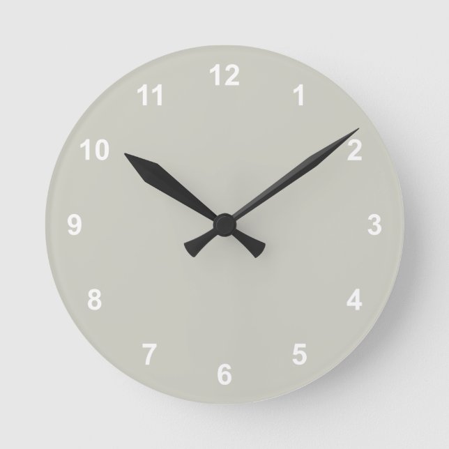 Trend Farbe - Silber, Grau, rund Uhr mit Zahlen (Vorderseite)