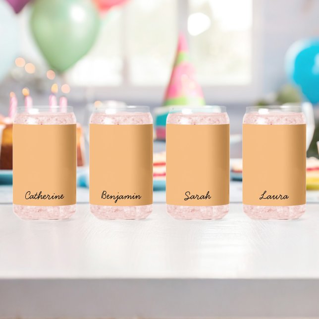 Trend Farbe weich orange Minimalistischer Name kan Dosenglas (Insitu (Geburtstag))