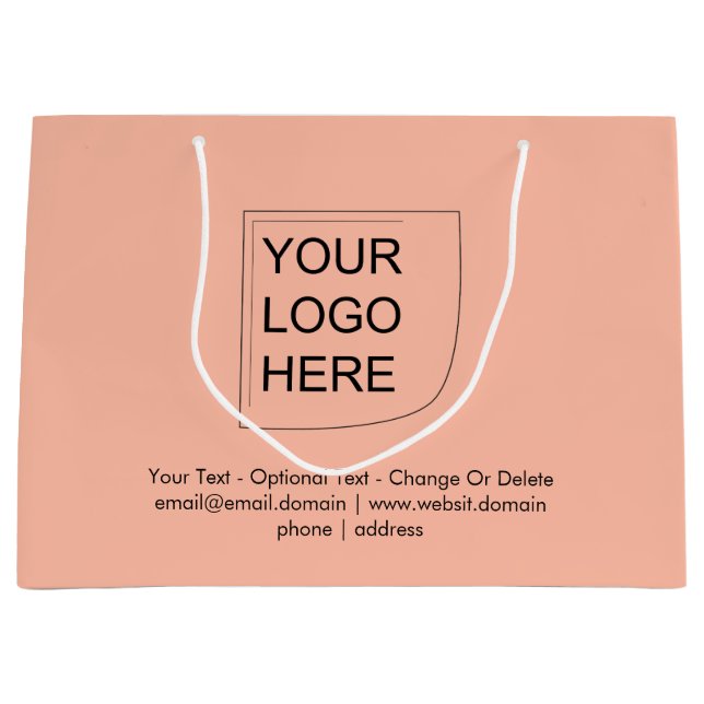 Trend Farbe - weiche Pfirsichfarben Großlogos-Gesc Große Geschenktüte (Vorderseite)