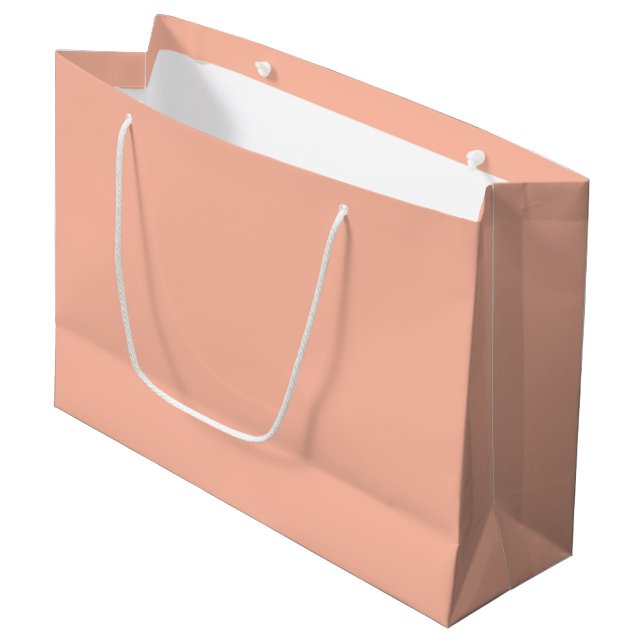 Trend Farbe - weiche Pfirsichtasche Große Geschenk Geschenktüte (Vorderseite Schrägansicht)