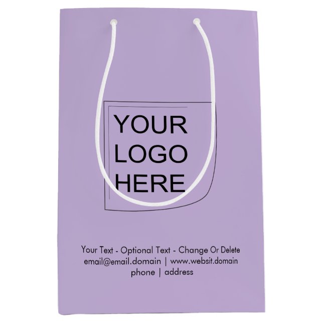 Trend Farbe - Weiche Violette Mittlere Logo-Gesche Geschenktüte (Vorderseite)