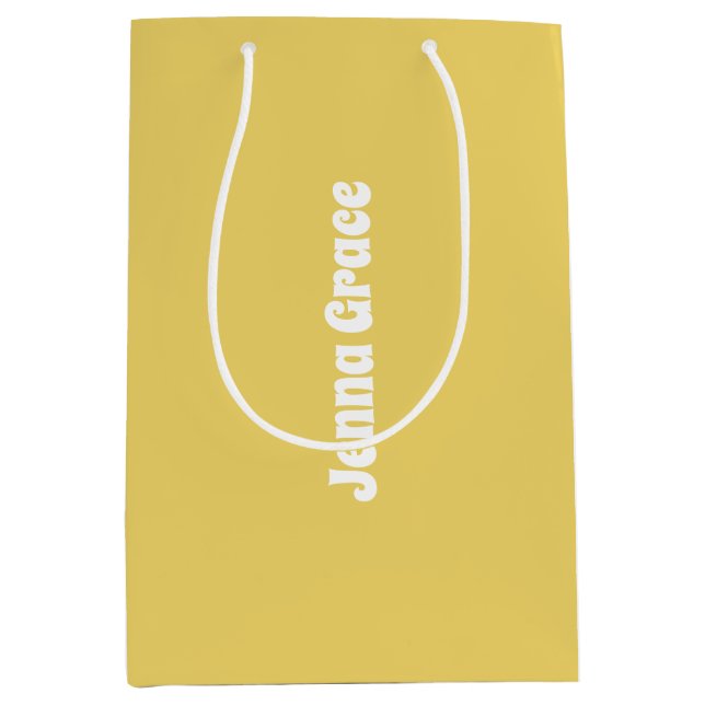 Trend Farbe - Weichgelbe Mittelnamensbeutel Mittlere Geschenktüte (Vorderseite)