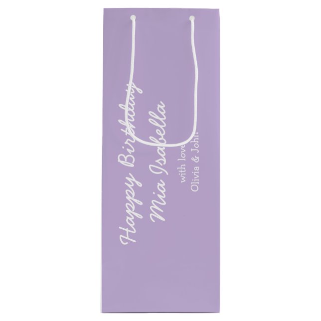 Trend Farbe - Weichviolett - Maßgeschneiderte Gesc Geschenktüte Für Weinflaschen (Vorderseite)